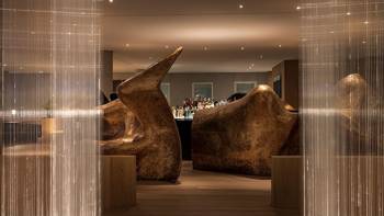 The art installation in Stavros Niarchos Foundation Delta Restaurant's lobby
